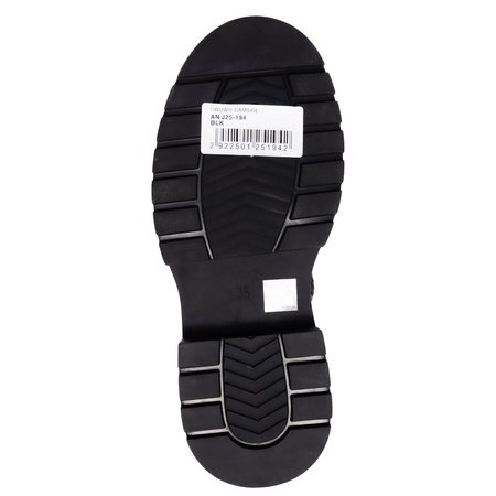 T. Sokolski Leather Chunky Boots Zip Black AN-Z25-194-BLK