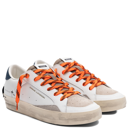 Crime London SK8 Deluxe Skórzane Sneakersy Męskie Białe 19100PP8.10