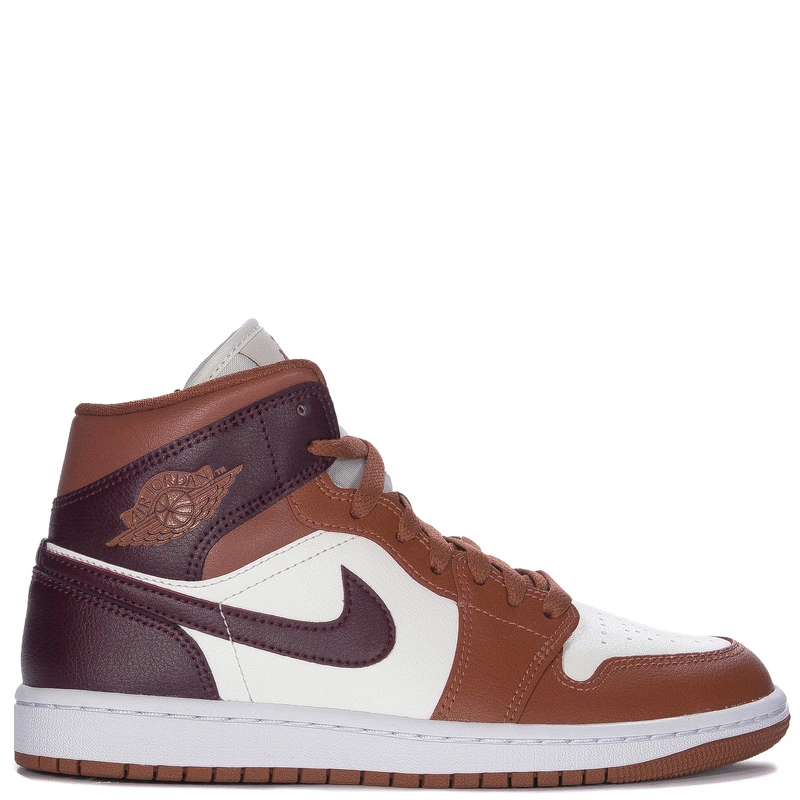 Nike Sneakersy WMNS Air Jordan 1 Mid Dusty Peach Night Maroon - Sail