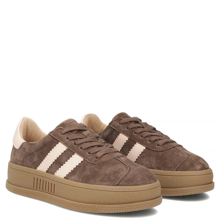 Filippo Zamszowe Sneakersy Damskie Na Platformie Brązowe DP7995-26-D-BR