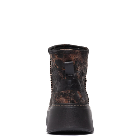 Maciejka Leather Platform Ankle Boots Gold-Black 06257-25/00-4