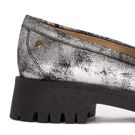 Maciejka Women's Black+Silver Shoes On Platform