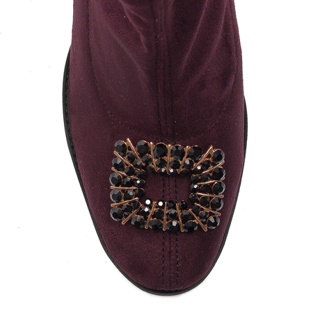 Maciejka Burgundy Velour Women's Boots