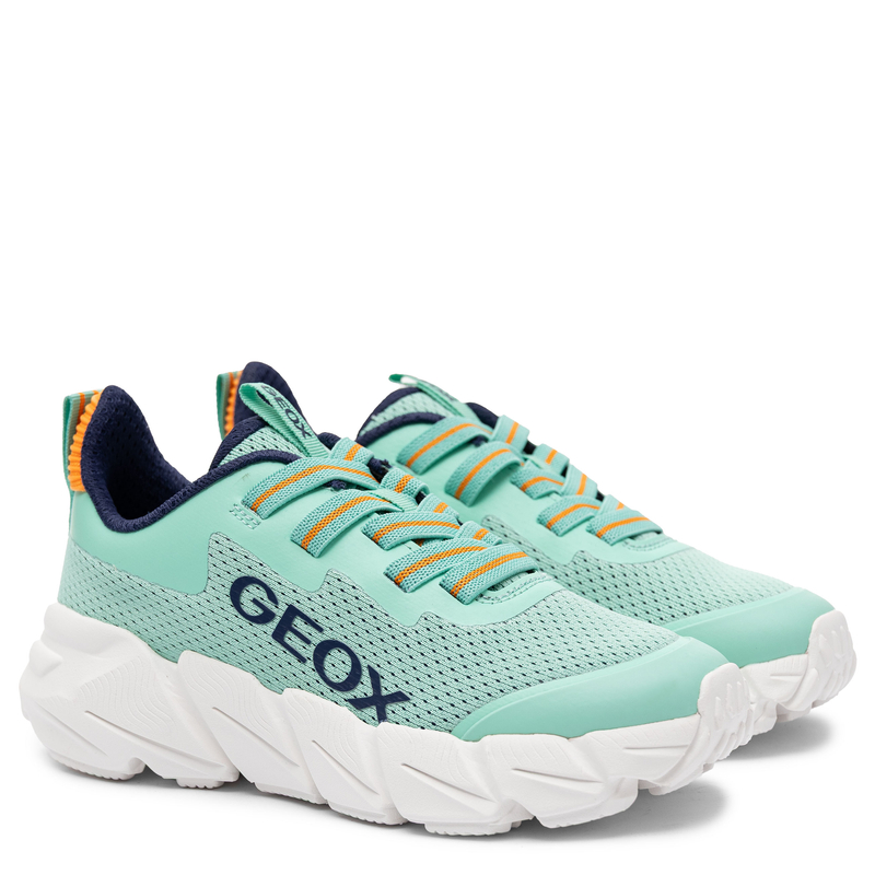 Geox Breathable Lightweight Kids Sneakers with Elastic Laces Green J46N1A-C3Z7R