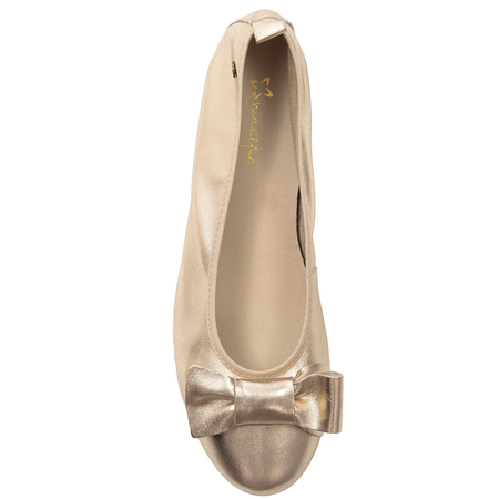 Maciejka Leather Ballerinas With Bow Gold P6802-25/00-0