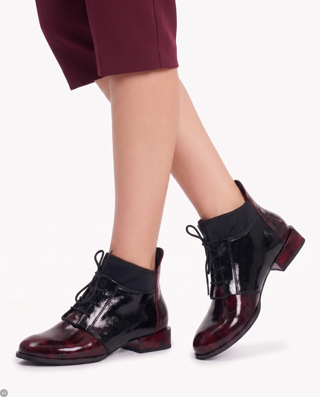 Maciejka 04744-29/00-7 Burgundy Lace-up Boots
