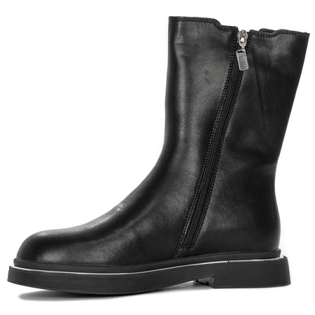 GOE Women's warm leather black boots