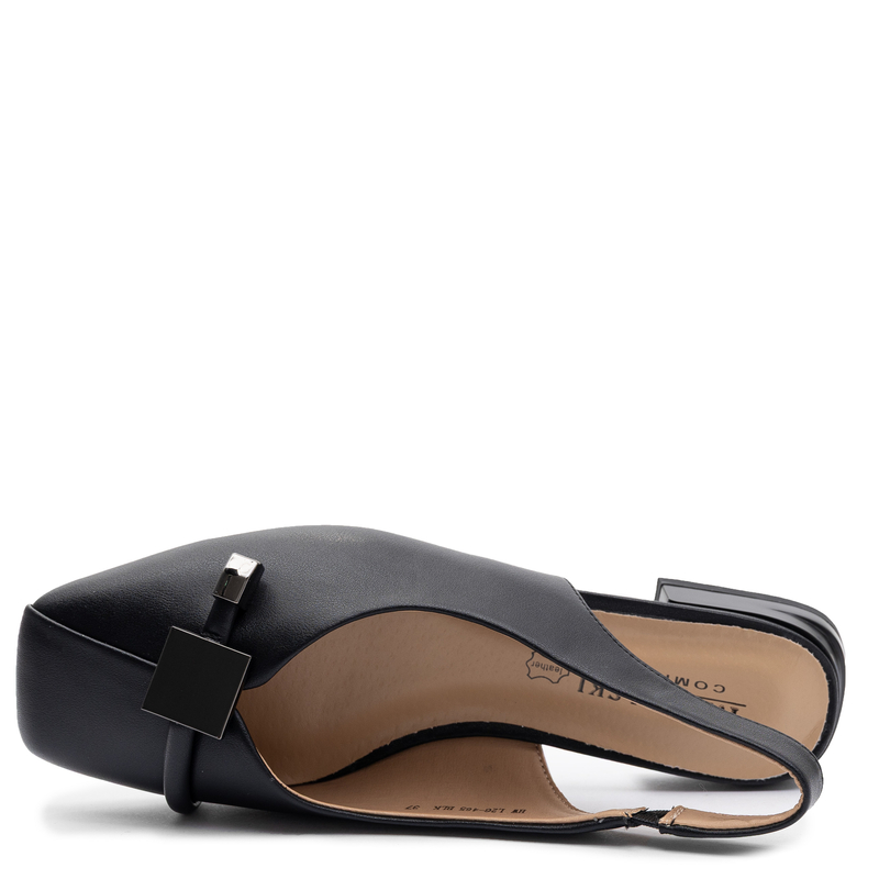 T.Sokolski Leather Women's Slip-On Shoes Black HW-L26-465-BLK