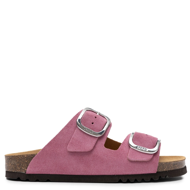 <h1>Scholl Leather Adjustable Slides Women’s Contoured Footbed Pink F00734-1026