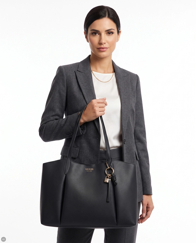 Guess Brenton Classic Women's Tote Bag Large A4 Black HWBG9735230-BLACK