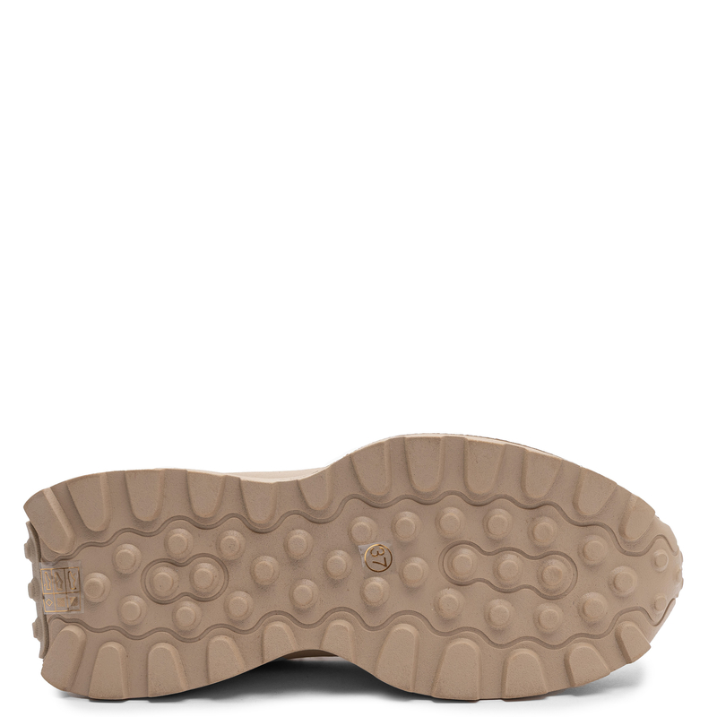 GOE Women's Platform Sneakers With Crystals Beige TT2N4042