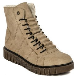 Rieker Y3420-60 Beige Lace-up Boots