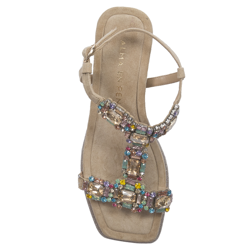 Alma En Pena Women's Suede Sand Beige Sandals