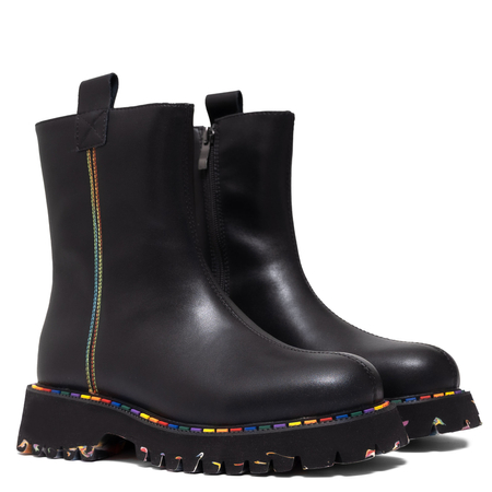 T. Sokolski Platform Ankle Boots Color-Accented Sole Black CH-Z25-84-BLK