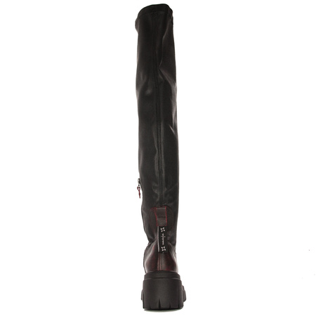Maciejka 05260-0800-7 Black and Red Knee-High Boots