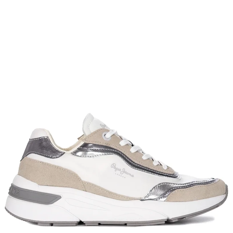 Pepe Jeans Sneakersy damskie White Arrow Layer Białe