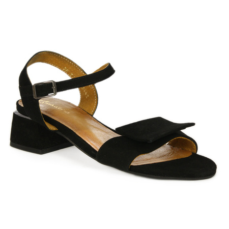 Maciejka Women's Heeled Leather Sandals Black