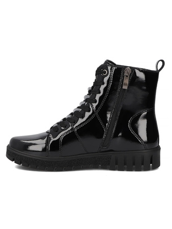 Filippo Women's Patent Leather Ankle Boots, Black