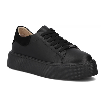 Filippo Black Leather Sneakers