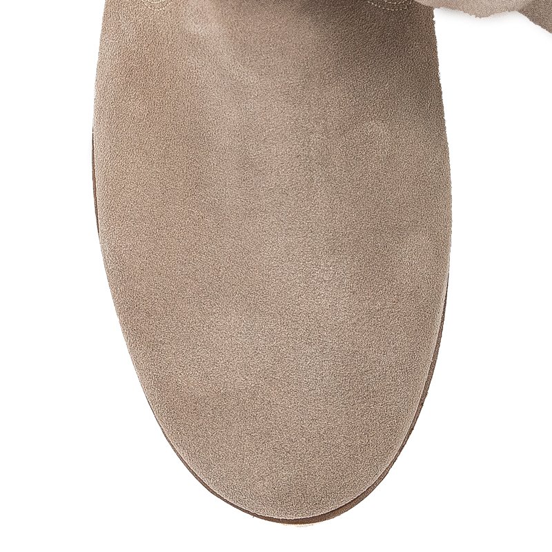 Maciejka Velour Slip-On Knee-High Boots Beige 05057-04/00-6
