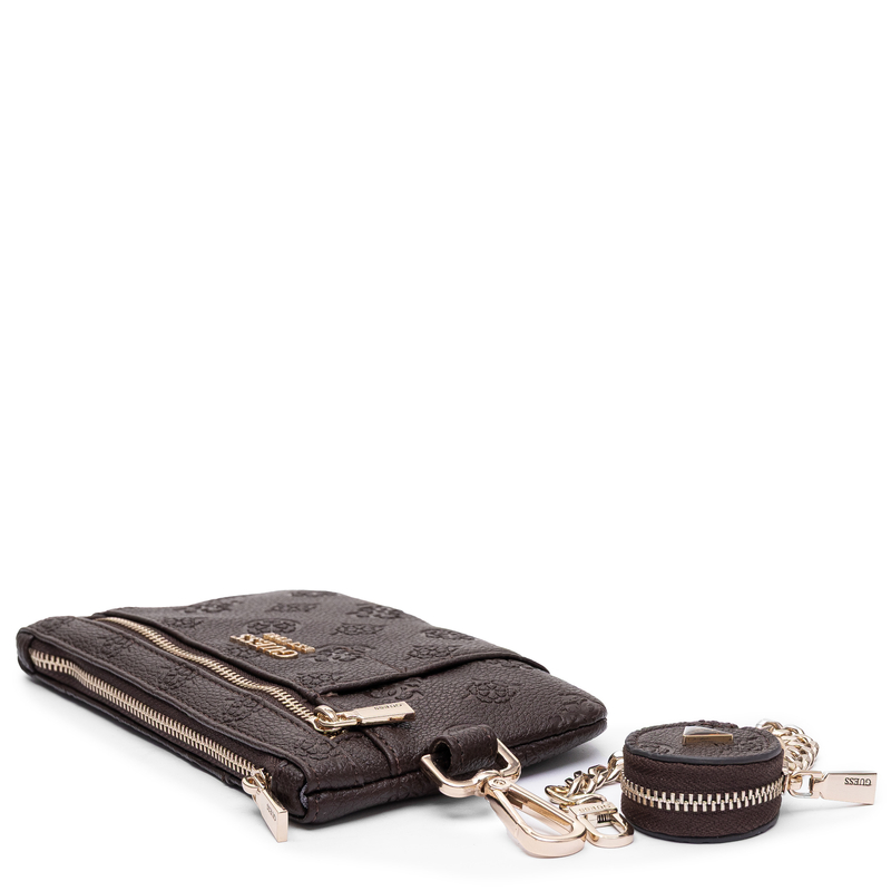 Guess Women Brown Embossed 4G Logo Zip Pouch Wallet With Coin Purse TXDP2222060-BROWN