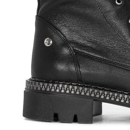 Maciejka Black Women's Lace-Up Boots