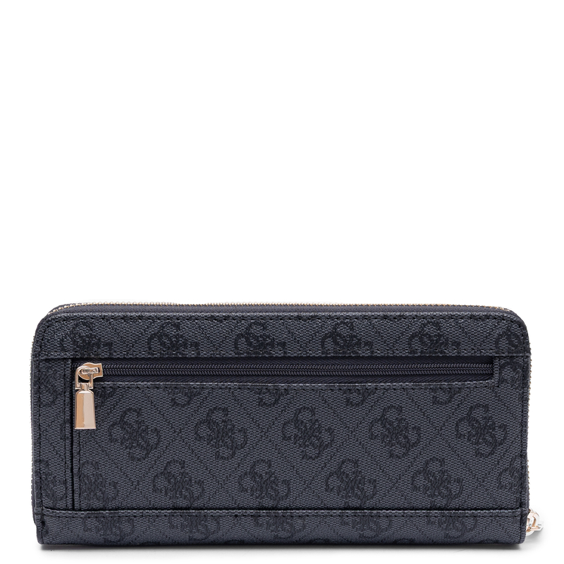 Guess Elegancki Zapinany Na Zamek Portfel Damski Z Paskiem Czarny SWSG7459146-BLACK