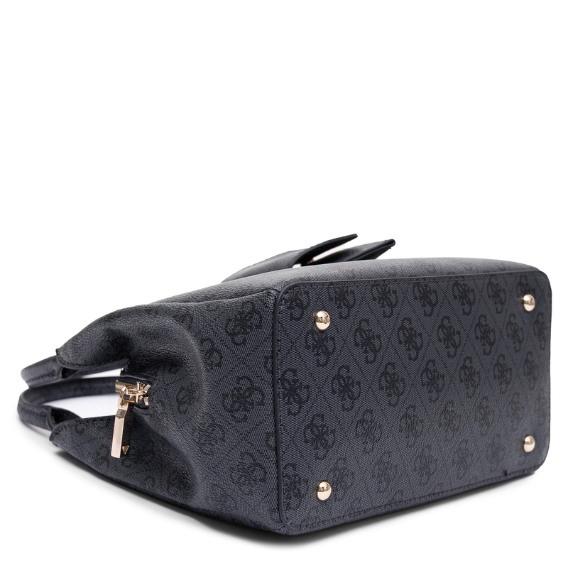 Guess Women's Black Monogram Small Handbag And Shoulder Bag With Strap And Pouch HWSG2484220-BLACK