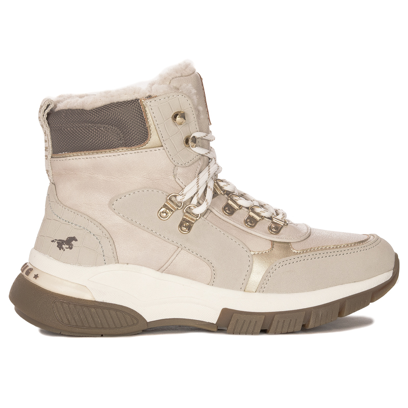 Mustang Botki damskie ocieplane Ivory