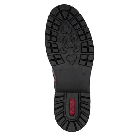 Rieker Ocieplane Trzewiki Lakierowane Bordowe Z2841-33-RED