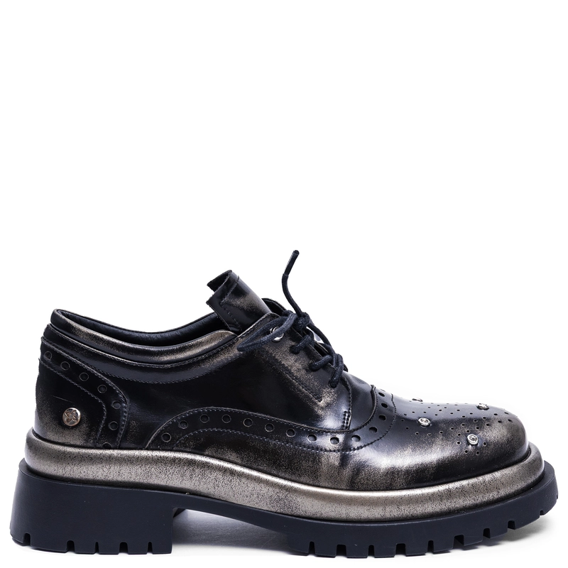 Maciejka Women's Leather Lace-Up Shoes Black K7725-01/00-1