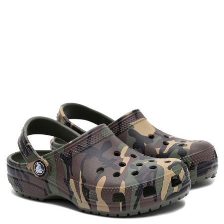 Crocs Classic Camo Clog Kids' Clogs Lightweight Camouflage Green 211879-3TC