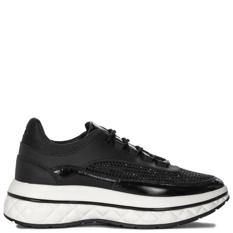 Guess Women's Black Sneakers on the platform