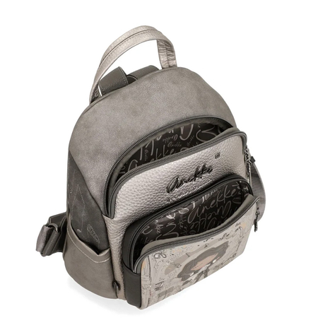 Anekke Large Women's Backpack for A4 Artistic Motif Gray 43805-213