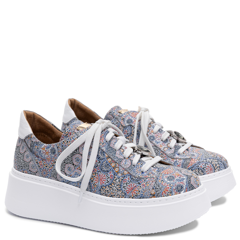 Maciejka Skórzane Sneakersy Na Platformie Wielokolorowe 6191W-13/00-8