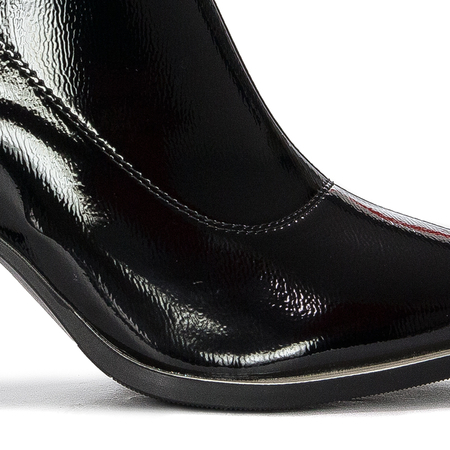 S.Barski Women's boots ankle boots black lacquered