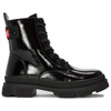 S.Barski Women's warmed lacquered Black Ankle boots