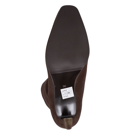 Boccato Women's Leather Velvet Brown Ankle Boots