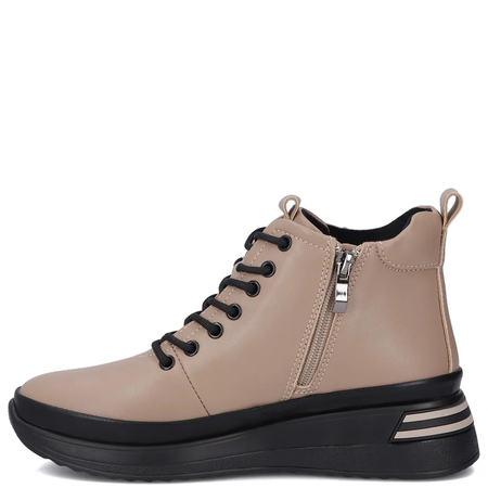 Filippo Insulated Platform Women's Lace-Up Beige Ankle Boots DBT4215-26-TP