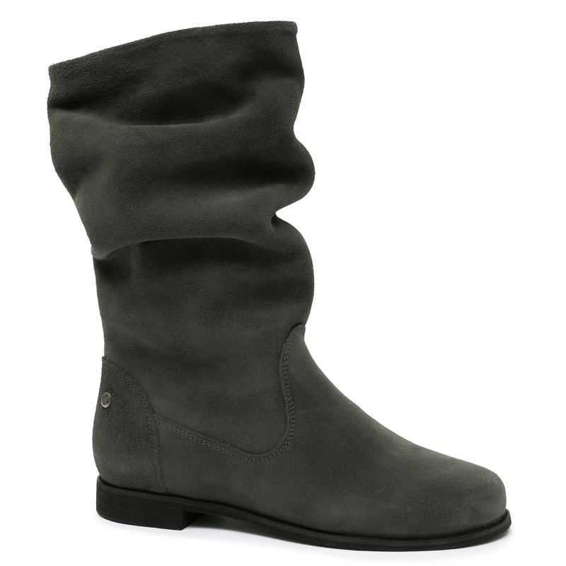 Maciejka Genuine Suede Leather Slouchy Boots Flat Heel Grey 5057W-13/00-6