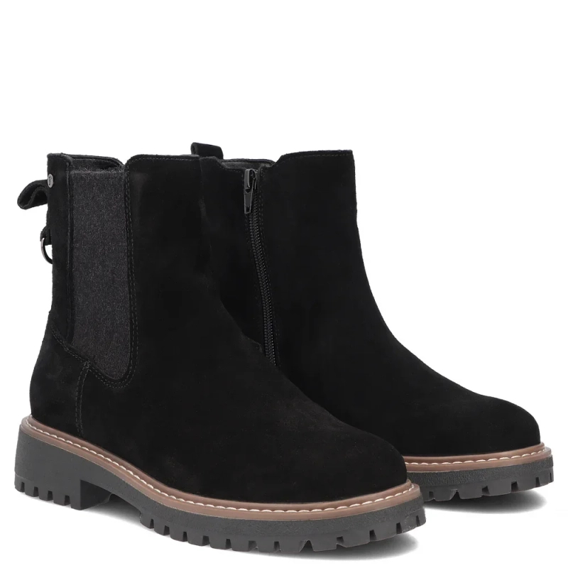 Filippo Women's Suede Leather Insulated Ankle Boots Black DBT7935-26-BLK