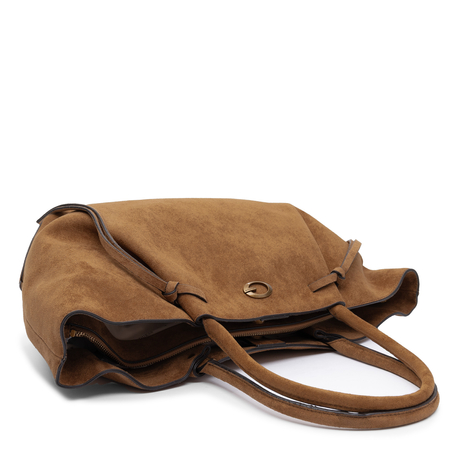 Guess Sestri Klasyczna Torba Damska Duża A4 Zamszowa Brązowa HWSG2237230-COGNAC   