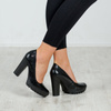 Maciejka Leather Pumps on Block Heel and Platform Black 02629-43-00-1