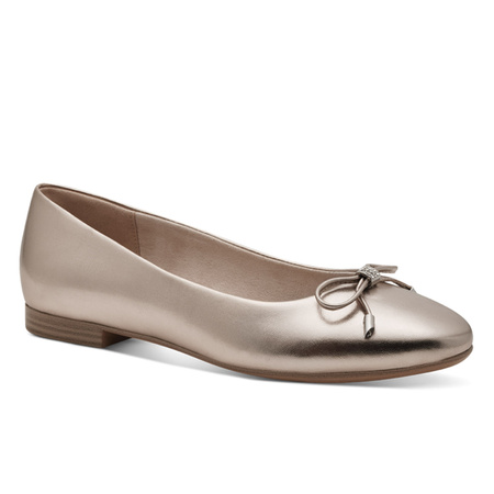 Tamaris Women's Gold Ballerina Flats with Bow 1-22105-44
