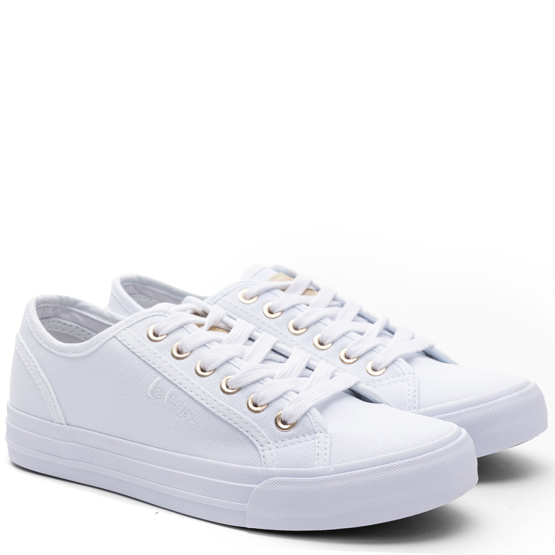 Lee Cooper Klasyczne Sznurowane Trampki Damskie Białe LCW-26-02-4078L
