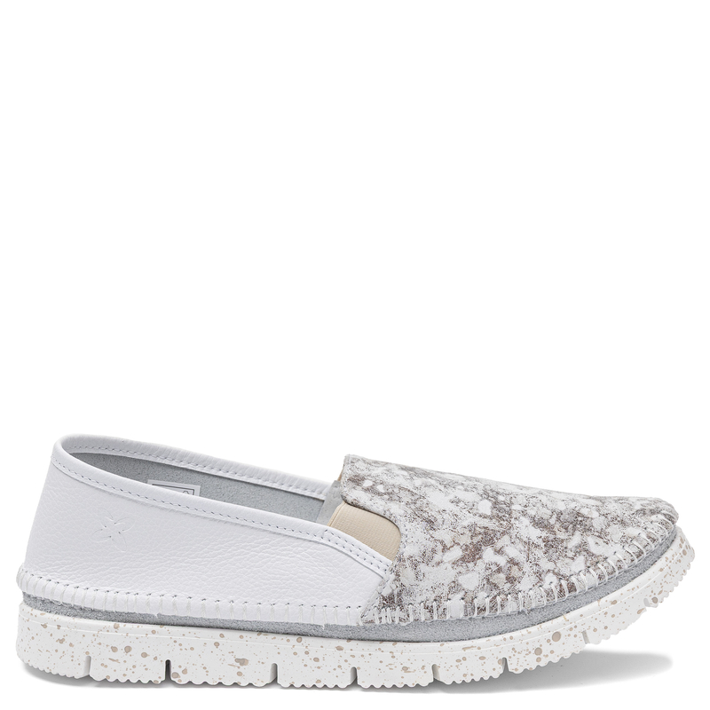 Maciejka Comfortable Leather Slip On Shoes Metallic Detail White 3512W-35/00-5