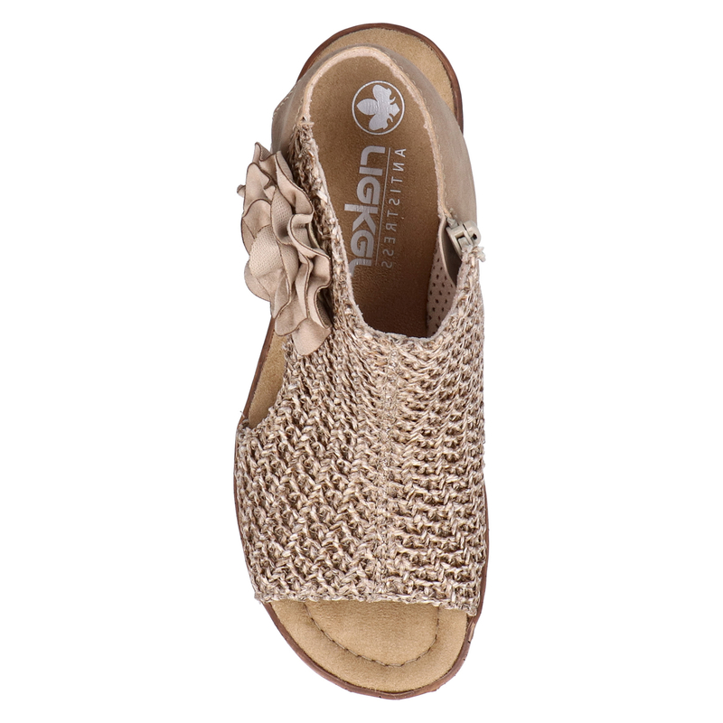 Rieker 63791-60 Wedge Sandals Openwork Flower Beige 63791-60