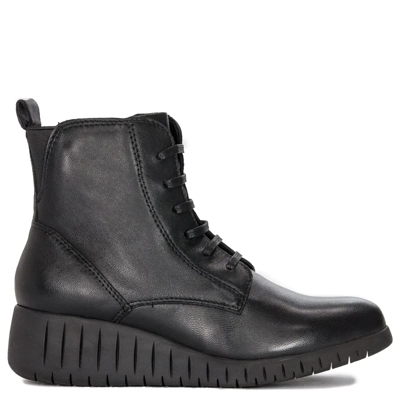 Marco Tozzi Botki damskie ocieplane Black Comb czarne