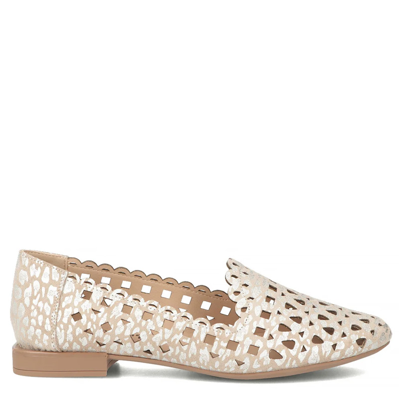Filippo Leather Openwork Shoes Metallic Beige DP7710-26-BE