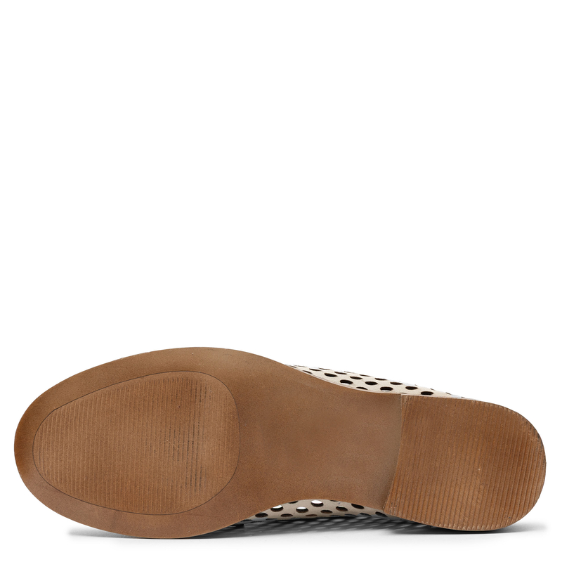 Maciejka Leather Openwork Loafers Slip-On Shoes with Tassels Beige-Navy HJ760-17/00-1
